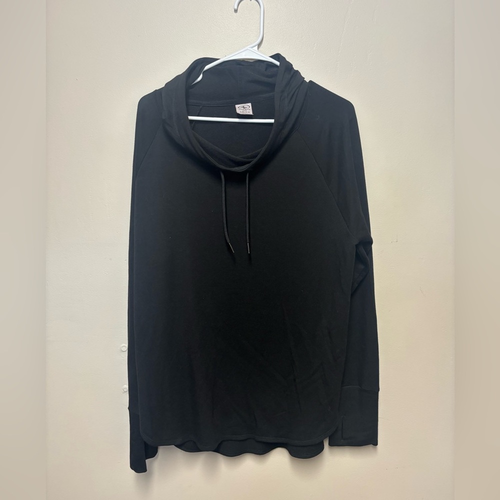 Black Cowl Neck Long Sleeve Top Size XL